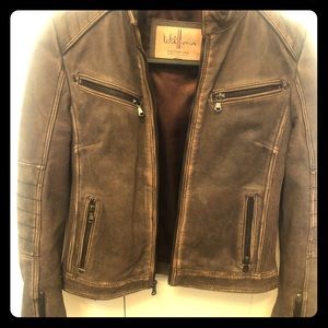 Genuine Leather biker jacket with Fringed sleeves
